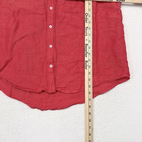 Maeve Anthropologie Top Size Medium Pink Linen Blend Button Front Shirt Casual - Picture 10 of 10